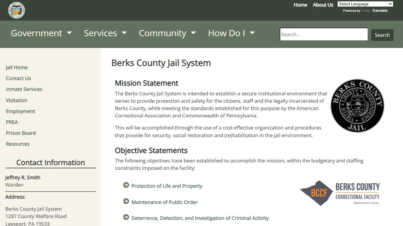 County of Berks - Jail System - berkspa.gov