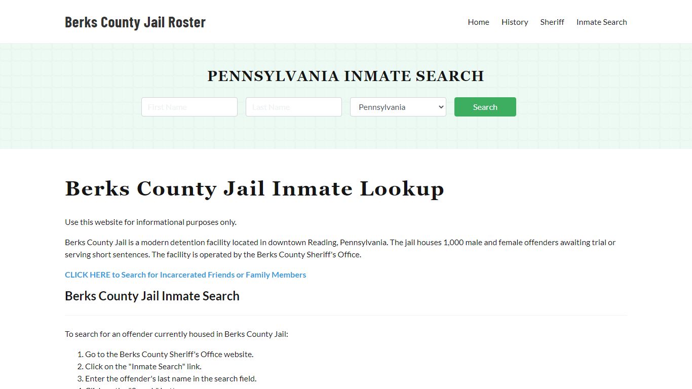 Berks County Jail Roster Lookup, PA, Inmate Search