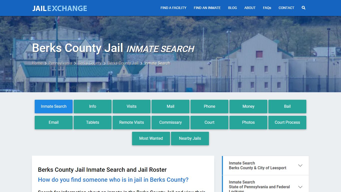 Inmate Search: Roster & Mugshots - Berks County Jail, PA